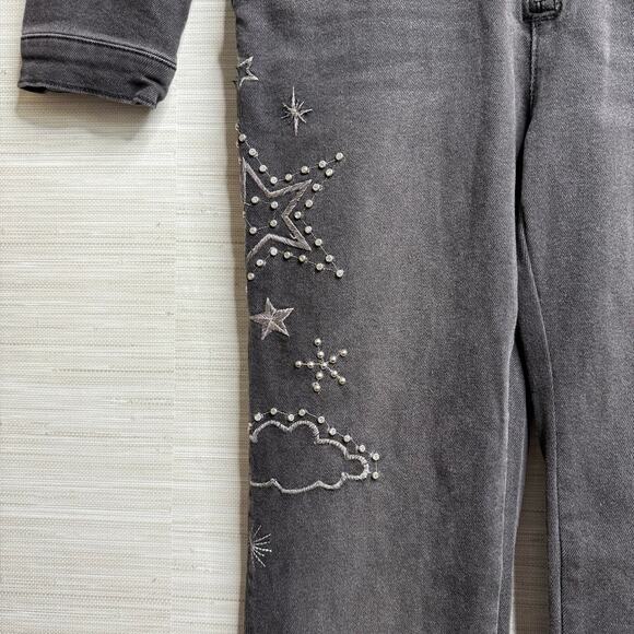 Free People x Driftwood jumpsuit denim one piece onesie embroidered Medium - Picture 6 of 9